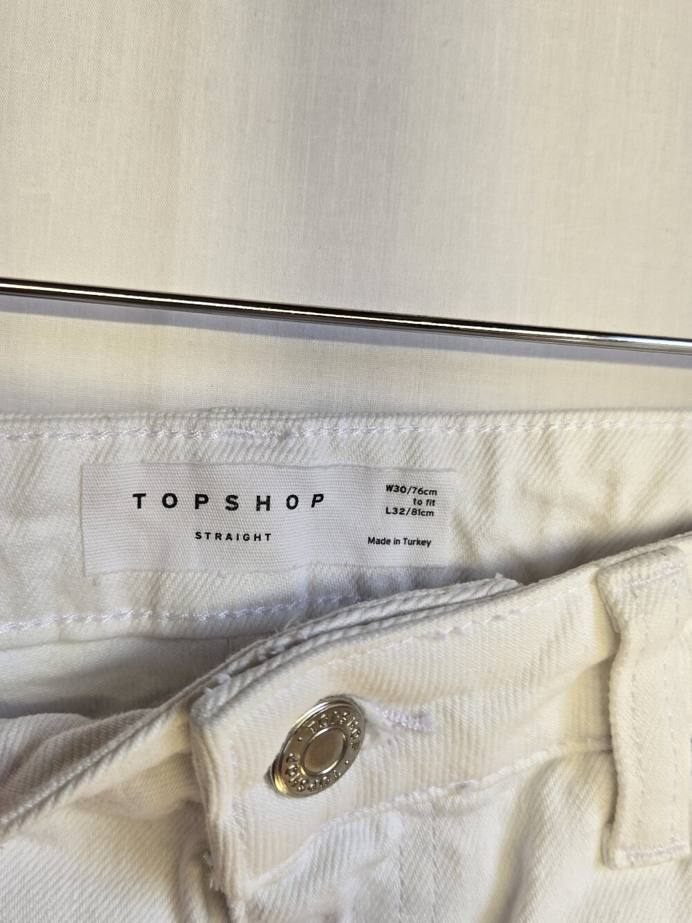 Topshop White Straight Jeans-Size 30w - Picture 2 of 8